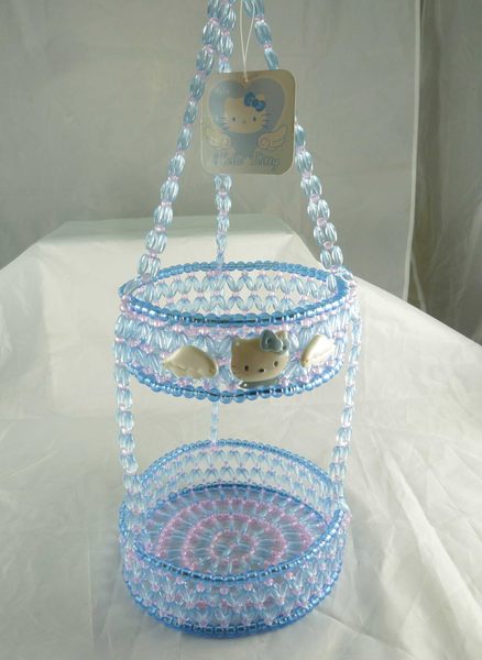 【震撼精品百貨】Hello Kitty 凱蒂貓 珠珠吊籃 雙層 震撼日式精品百貨