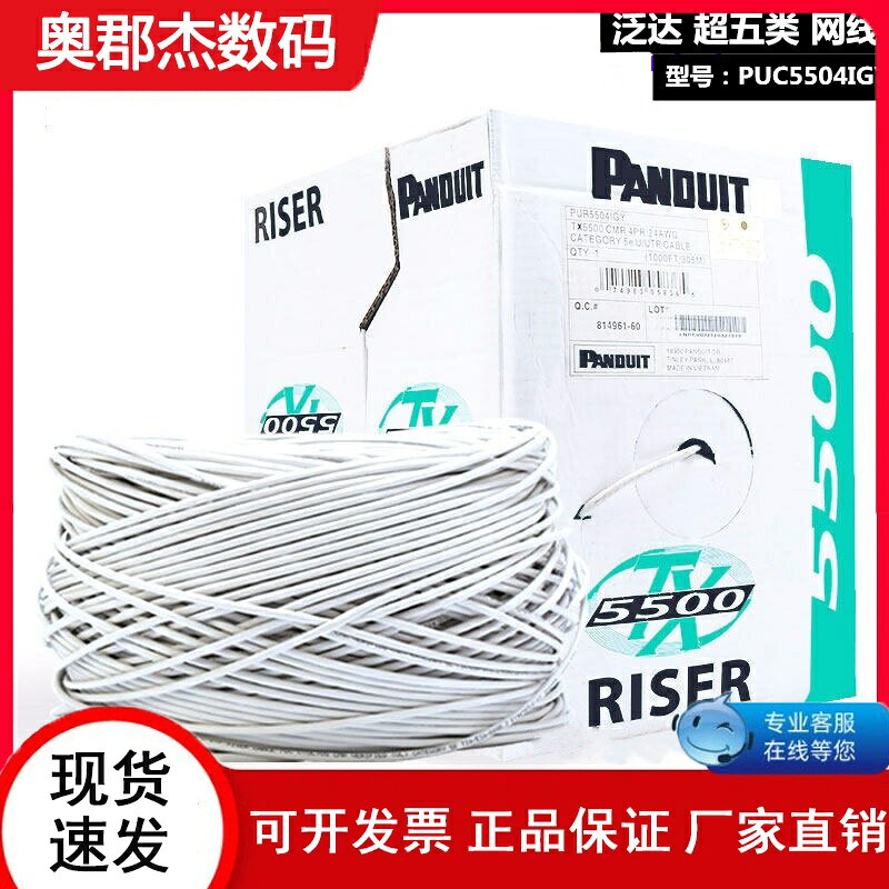 Panduit泛達超五類非遮蔽網線雙絞線電腦全銅305米/箱 家用網絡線