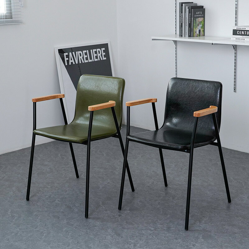 輕奢覆古椅子設計師個性金屬工業風鐵藝單人餐廳酒吧意式極簡餐椅
