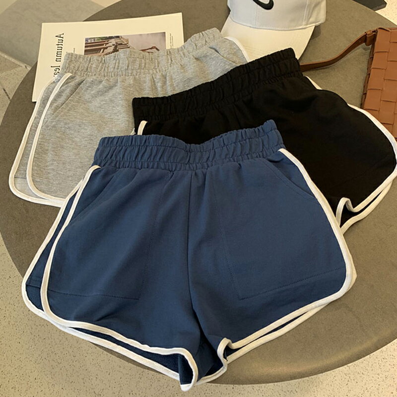 hiphop炸街運動短褲女夏ins潮居家睡褲子休閑高腰寬松顯瘦闊腿褲