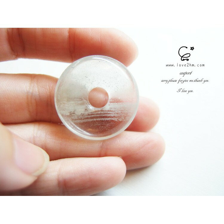 平安扣-幽靈意象5/白幽靈/晶石鍊墜/ [晶晶工坊-love2hm]