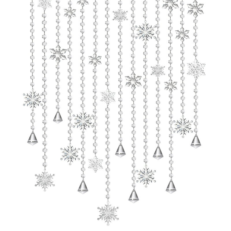 水晶珠簾隔斷簾成品餐廳雪花裝飾家用門簾客廳玄關風水線吊掛簾子 1