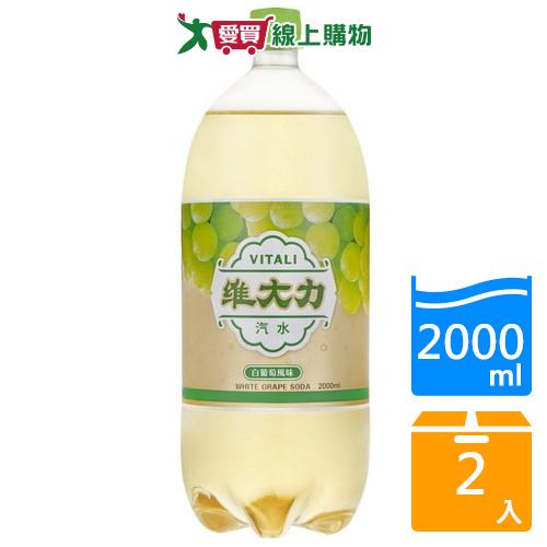 維大力白葡萄風味氣水2000ML【兩入組】【愛買】