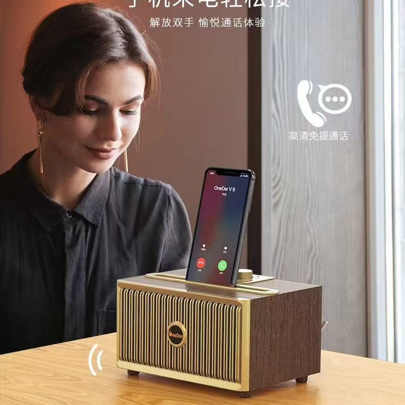 復古木質音箱插卡U盤音響手機電腦低音炮大音量fm收音機