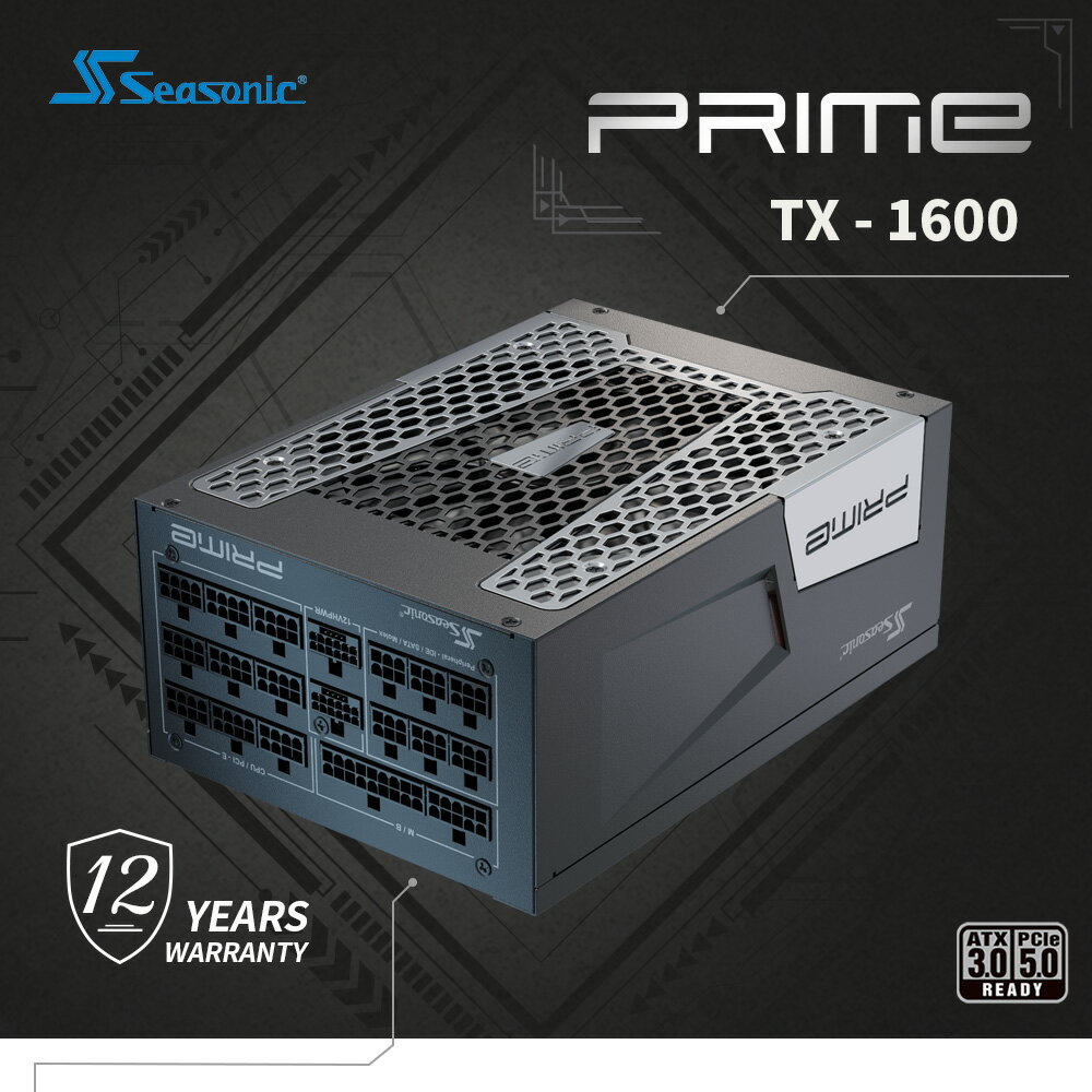 【Line7%回饋】【澄名影音展場】海韻 Seasonic PRIME TX 1600 ATX3.0 電源供應器 鈦金/全模 (編號:SE-PS-PR3TX1600)