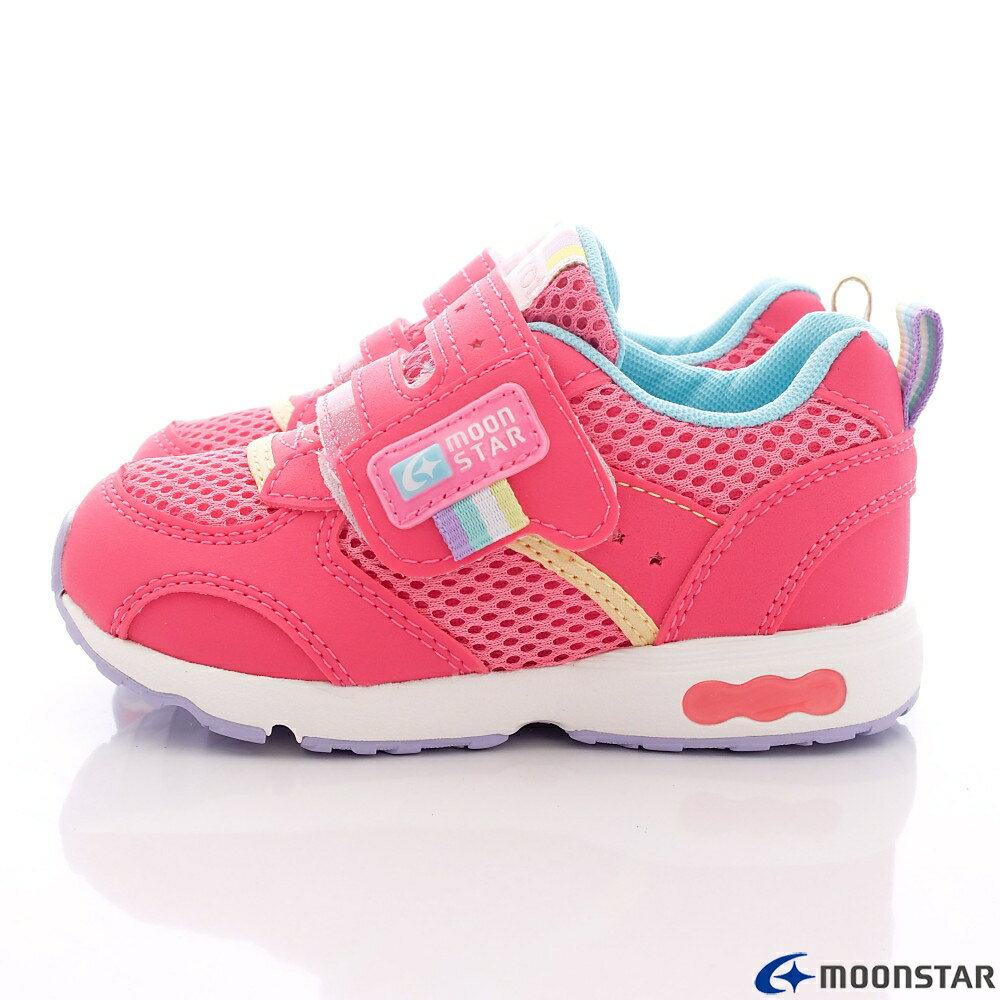 日本月星Moonstar機能童鞋Carrot四大機能系列3E寬楦速乾鞋款21464粉(中小童段/中大童段) 2