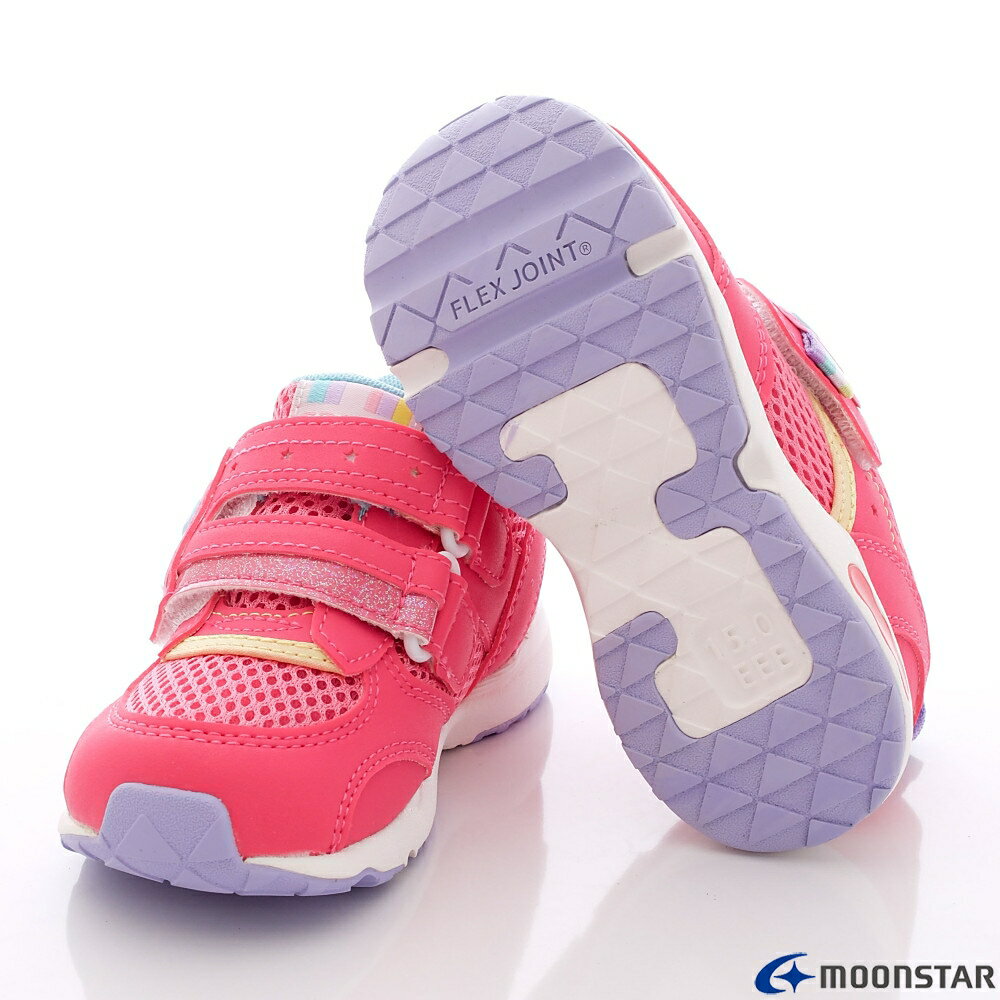 日本月星Moonstar機能童鞋Carrot四大機能系列3E寬楦速乾鞋款21464粉(中小童段/中大童段) 6