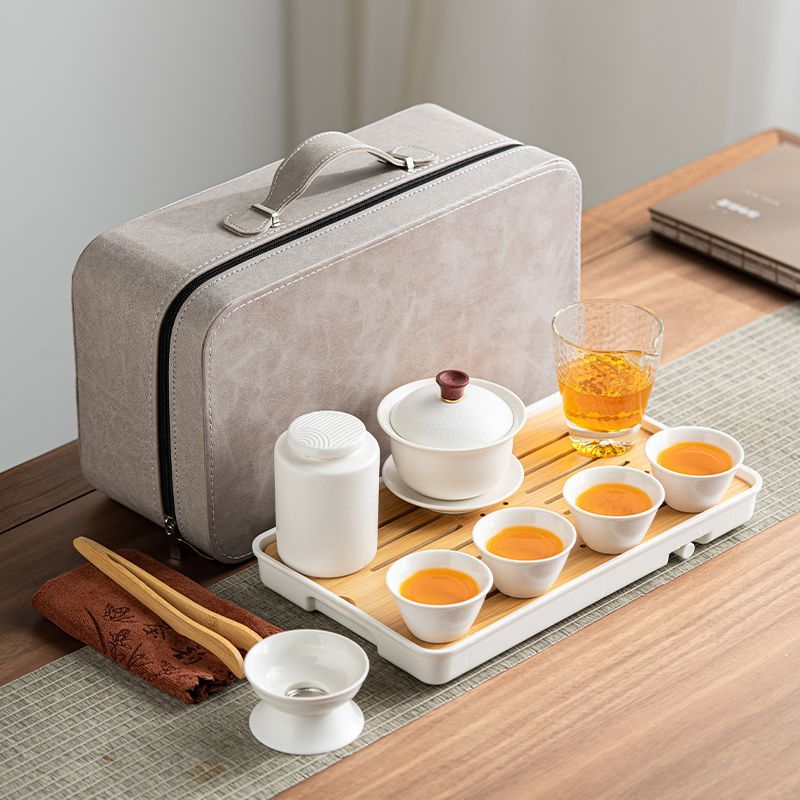 旅行功夫茶具小套裝家用便攜式車載戶外簡易隨身陶瓷泡茶壺旅游包
