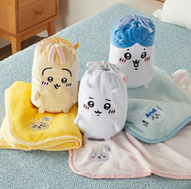 【全館95折】吉伊卡哇 法蘭絨 毛毯 膝上毯 午睡毯 毯子 保暖舒適 輕盈柔軟 附收納束口袋 日本正版 該該貝比日本精品