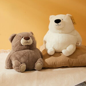 胖胖棕熊毛絨公仔玩偶女生日禮物北極熊毛絨大小娃娃公仔可愛小熊抱枕