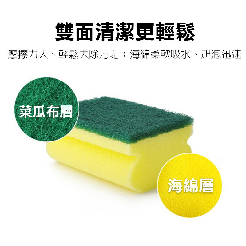 菜瓜布【C002】台灣出貨 居家  廚房百潔布 海綿擦 刷碗布 洗碗 洗鍋 雙面魔力擦 洗碗刷 兩用刷 清潔 4