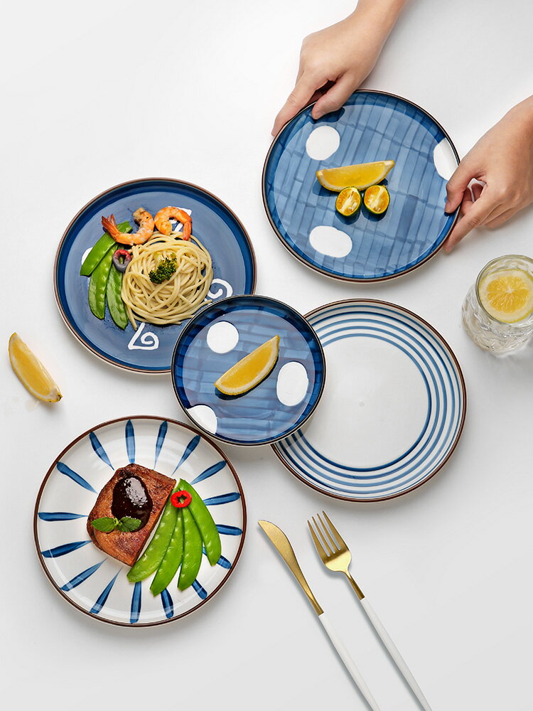 網紅日式陶瓷盤子家用個性創意ins風北歐早餐深菜盤餐具餐盤碟子