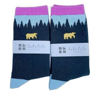 【garapago socks】日本設計台灣製長襪-熊圖案 - 襪子 長襪 中筒襪 台灣製襪子 日本設計