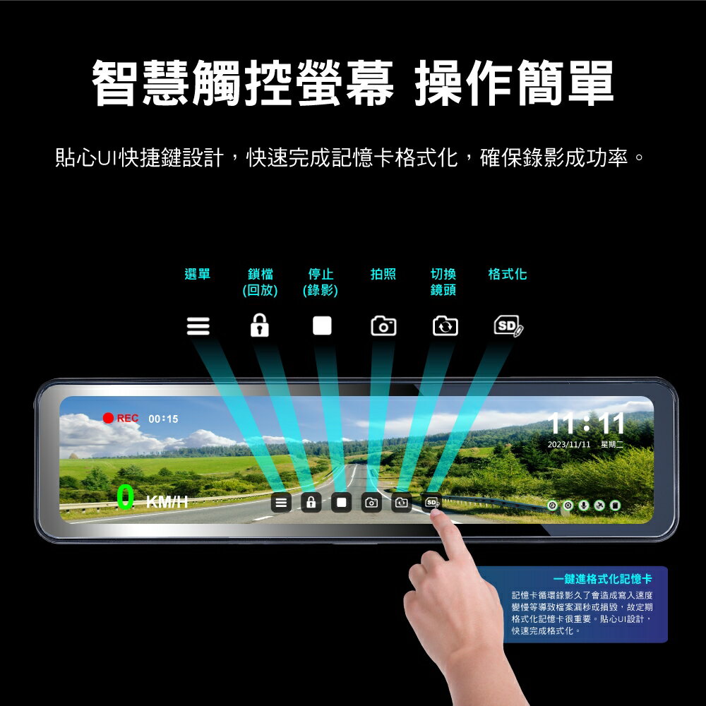 大通 HR15 PRO 2K GPS-WIFI 頂級電子後視鏡＋128G記憶卡(送免費安裝) 9