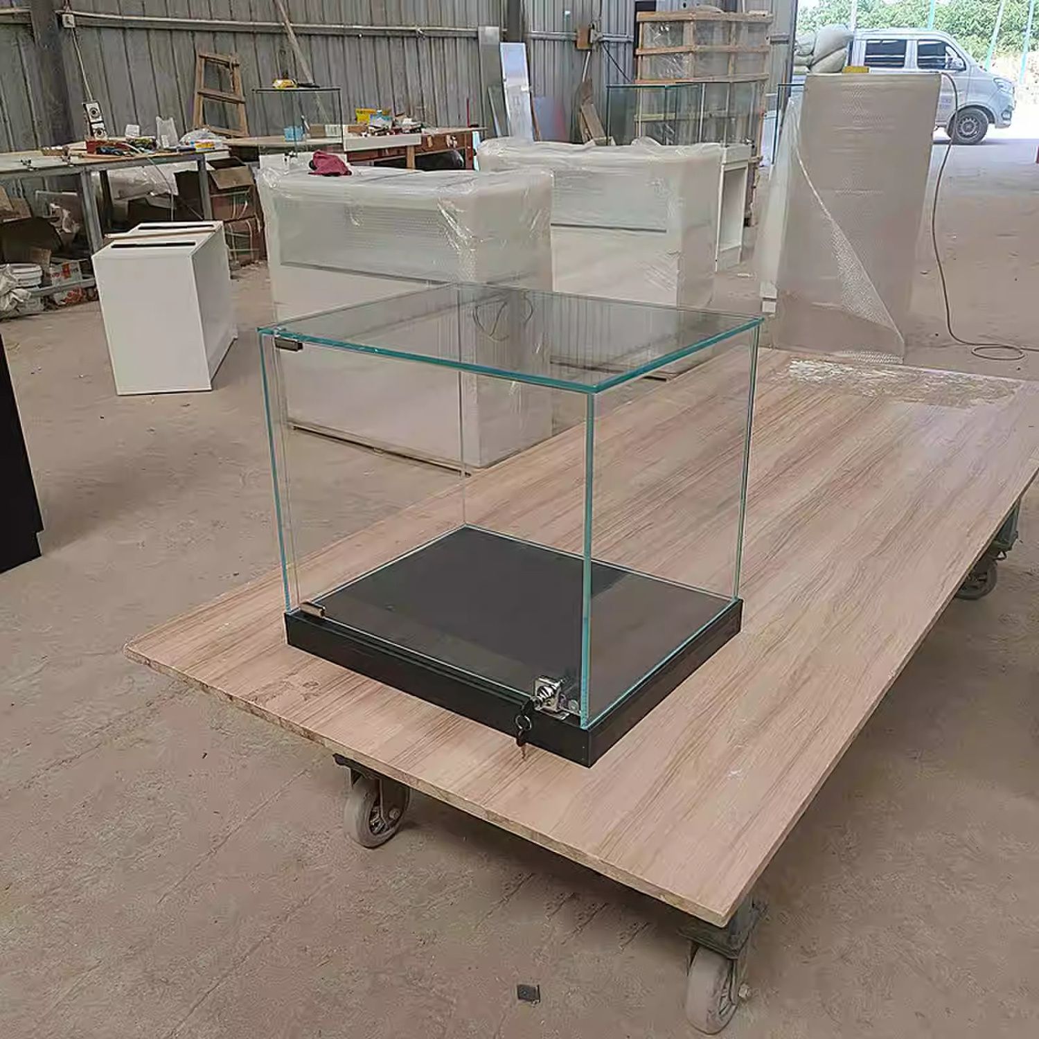 附發票 玻璃罩高檔小型桌面飾品玻璃展示櫃珠寶首飾臺面精品陳列櫃子定製353S 快速出貨