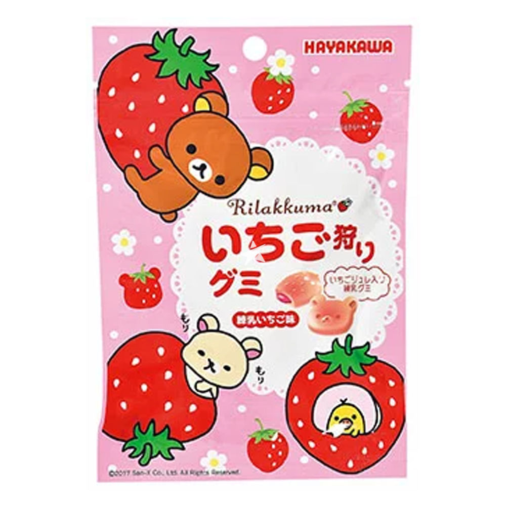 大賀屋 日本製 早川 拉拉熊 乳酸菌 草莓軟糖 葡萄軟糖 軟糖 零食軟糖 日本零食 懶懶熊 正版 T00130479-大賀屋-日本商品推薦