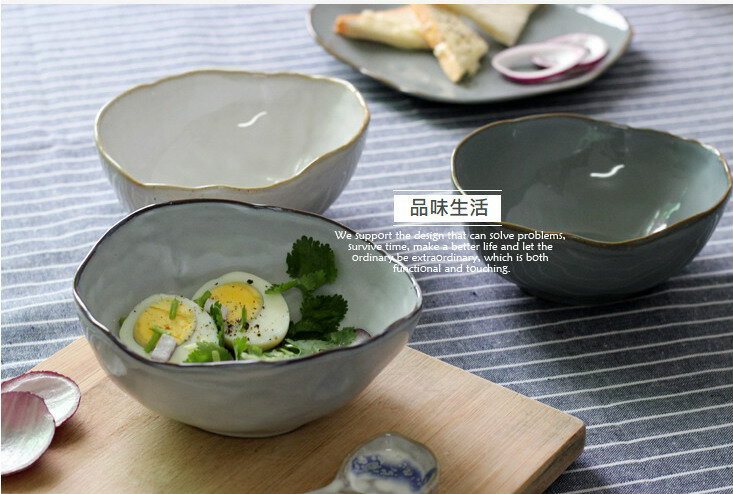 碗盤器皿 陶瓷碗 沙拉碗 創意個性復古陶瓷碗