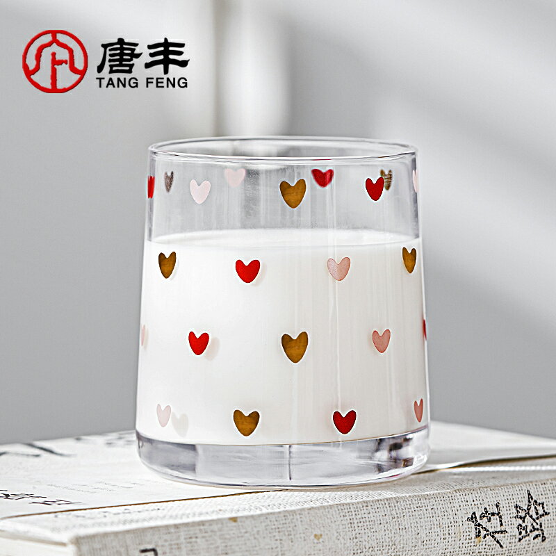 玻璃牛奶杯家用早餐杯女可愛夏天喝水杯ins茶杯網紅果汁杯咖啡杯