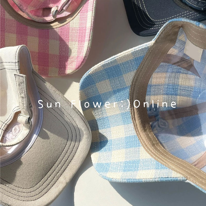 ANNAS 韓國格子蝴蝶鴨舌帽 蝴蝶結帽子 蝴蝶結棒球帽 刺繡蝴蝶結帽 粉色帽子 水藍色帽子 7