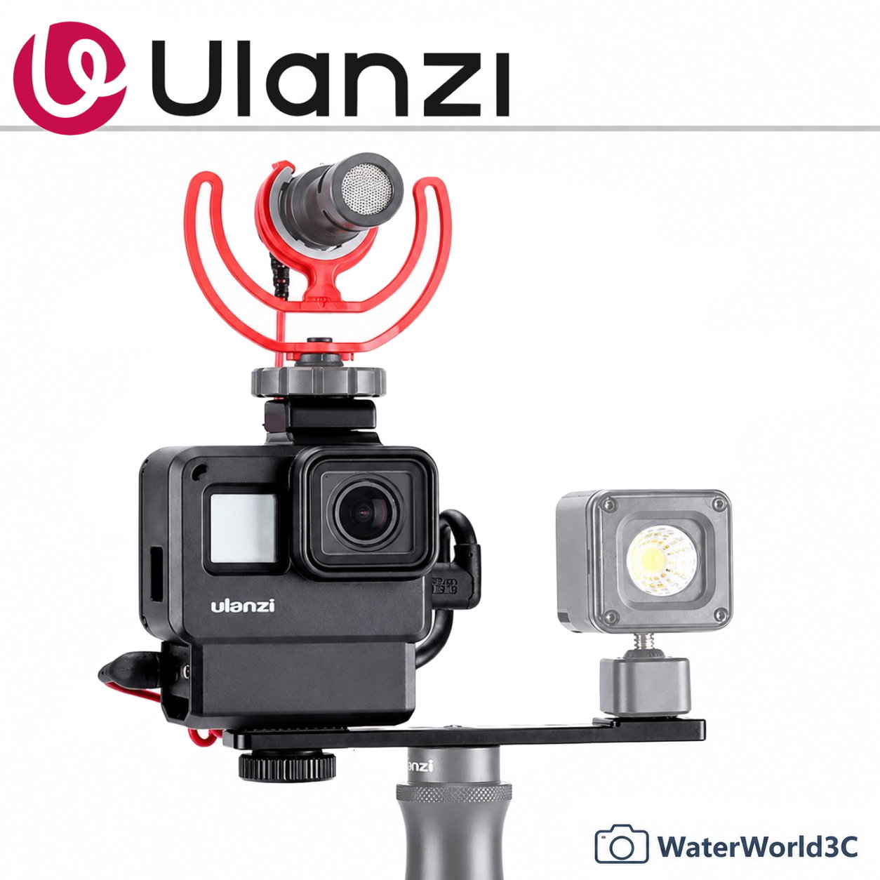GoPro HERO 5/6/7【Ulanzi V2 Pro 兔籠套裝】PT-7一字桿 含鏡頭蓋【中壢-水世界】