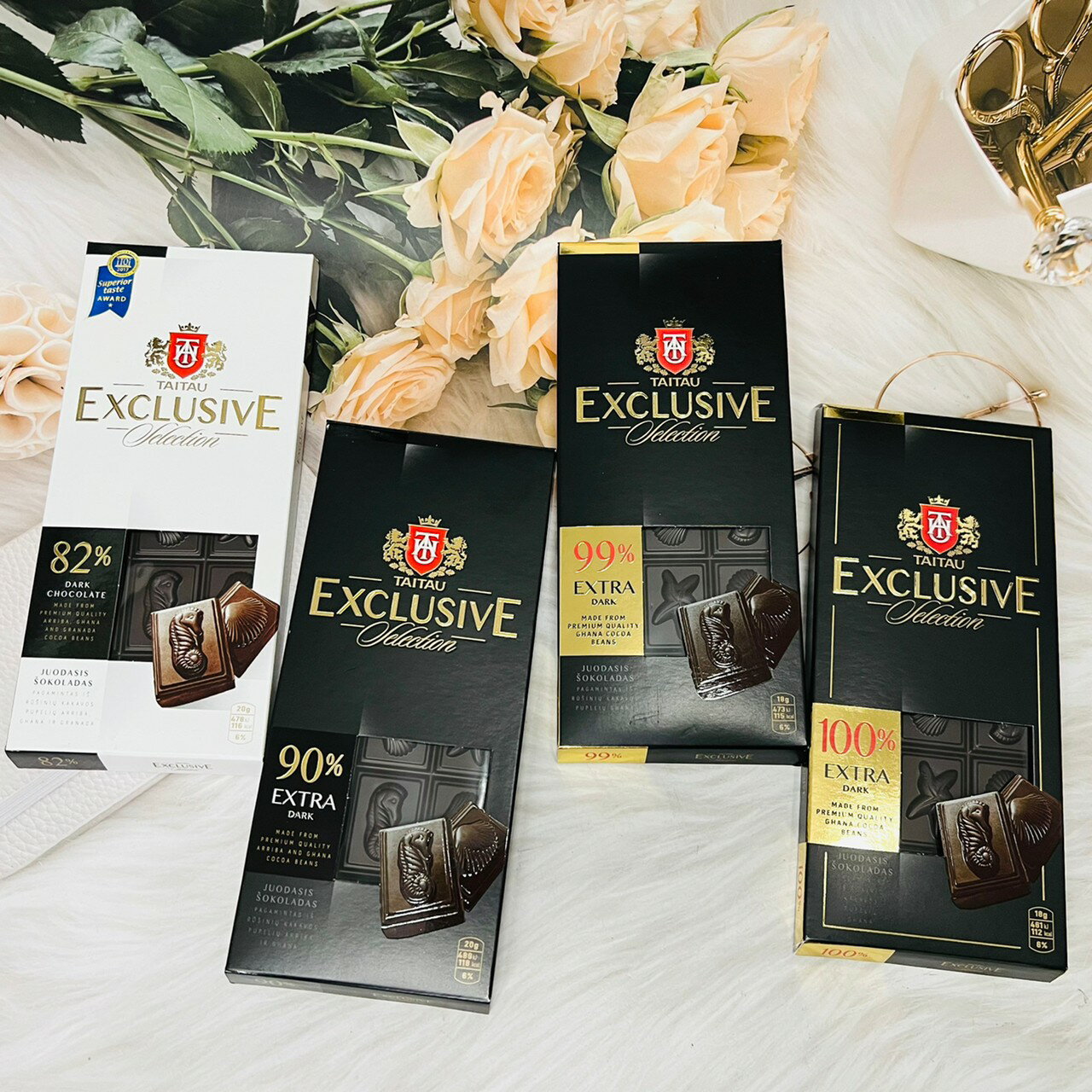 立陶宛 TAITAU 黑巧克力 EXCLUSIVE Dark Chocolate 82% 90% 99% 100%｜全店$199免運