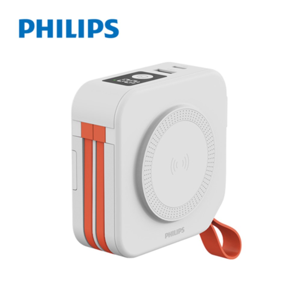 Philips飛利浦 10000mAh多功能十合一螢幕顯示行動電源-完美白原價1790(省200)