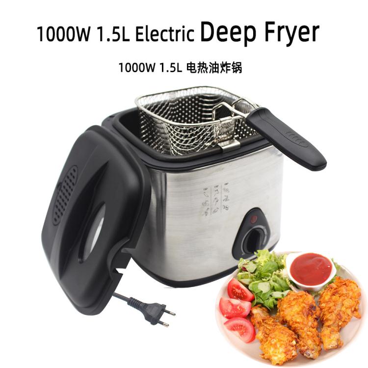 110V家用1.5L小型油炸鍋電炸鍋薯條雞翅多功能電炸爐deepfryer 99購物節