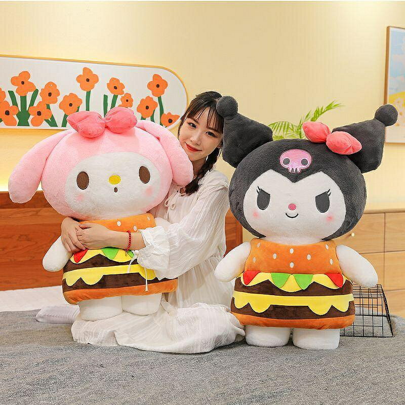 可愛漢堡庫洛米公仔美樂蒂毛絨玩具抱枕玩偶布娃娃 女生日禮物 玩偶/生日/情人/聖誕禮物/毛絨娃娃/抱枕娃娃
