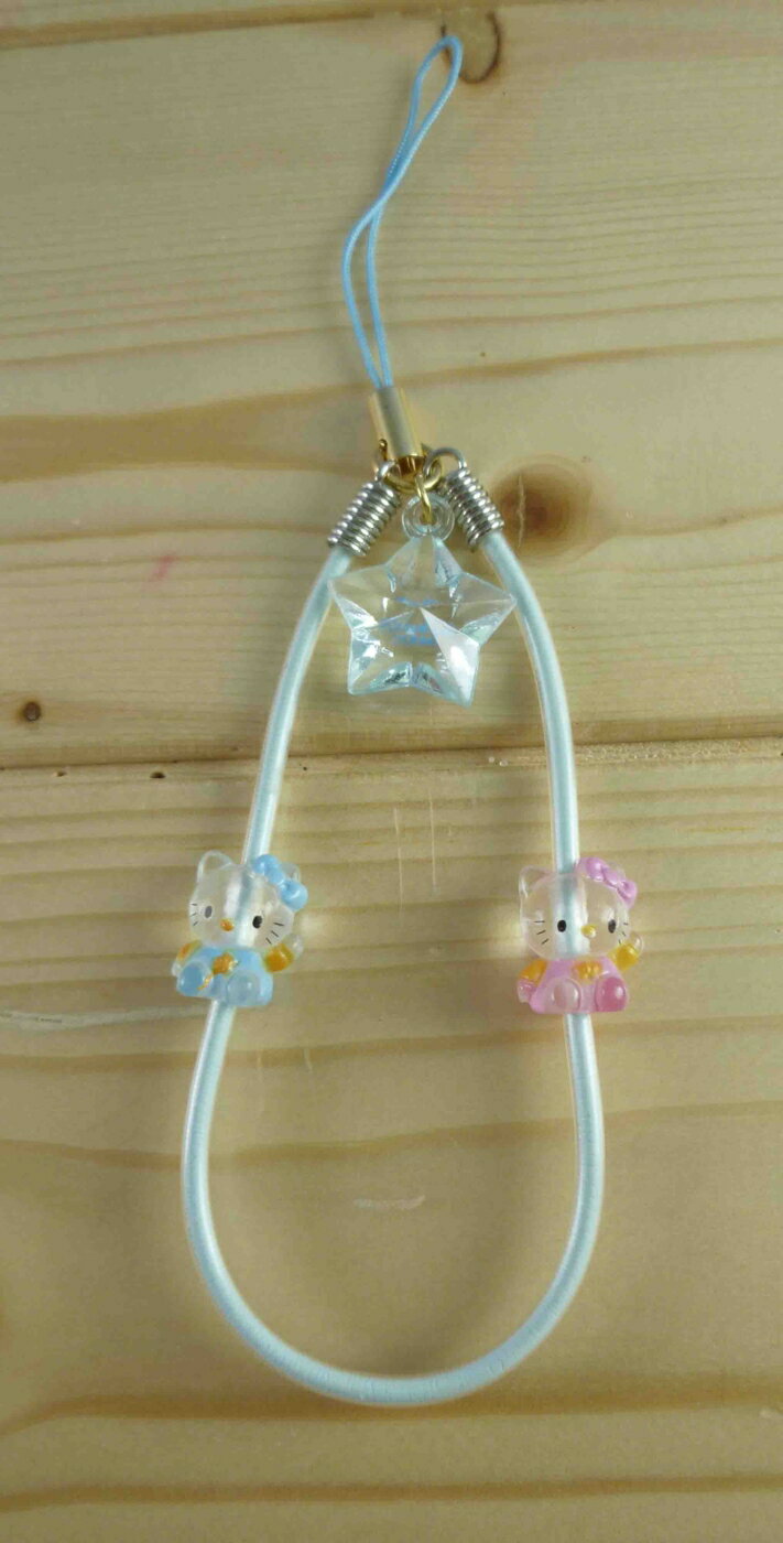 【震撼精品百貨】Hello Kitty 凱蒂貓 手機提帶-螢光藍星 震撼日式精品百貨