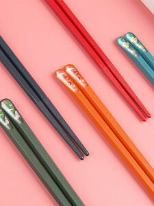 日式新款親子筷子一家人專用玻璃纖維防霉防潮餐具家庭裝合金筷子
