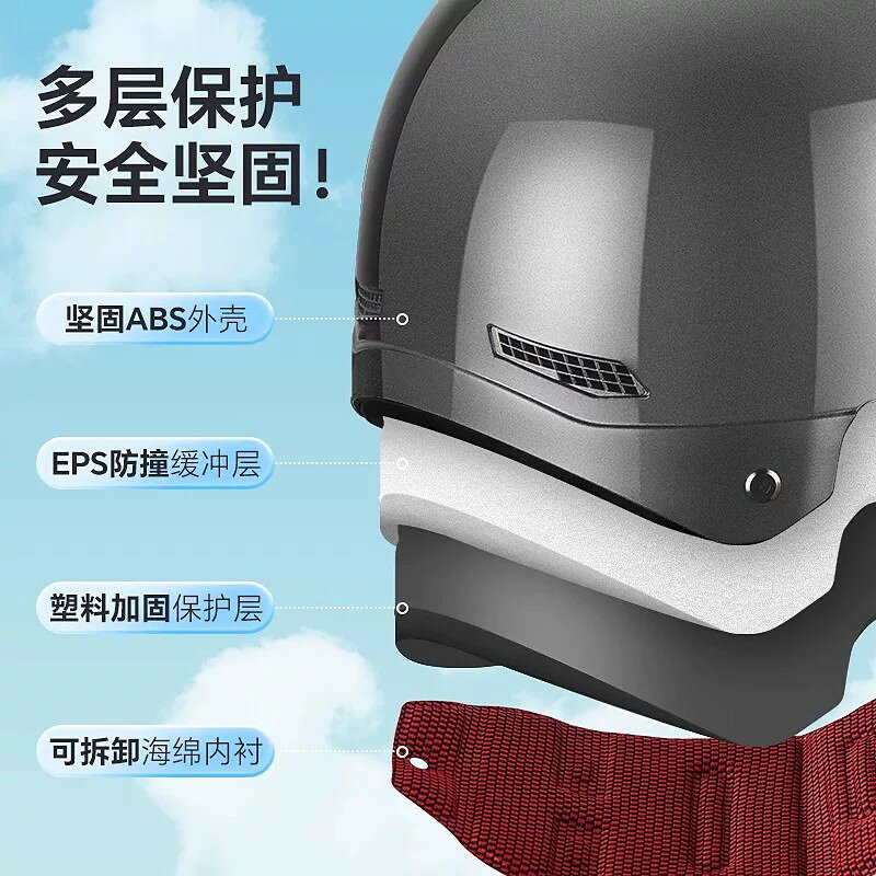 翼仟新國標3C認證頭盔電動車摩托車男女加大夏季四季通用安全帽