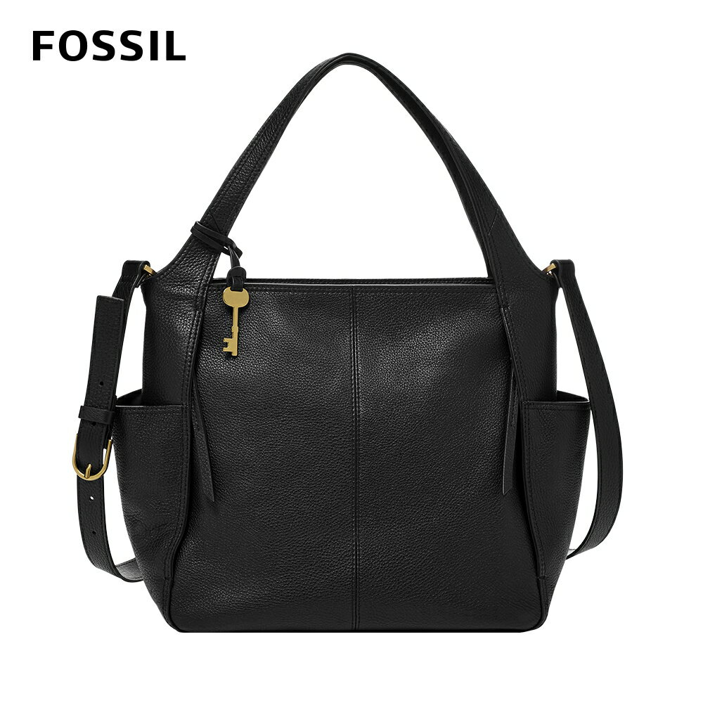 送禮首選★FOSSIL Emerson 真皮兩用手提包-黑色 ZB1668001【美國時尚品牌】 附防塵袋+提袋【全館滿額折價★FOSSIL全系列包夾送美妝蛋】