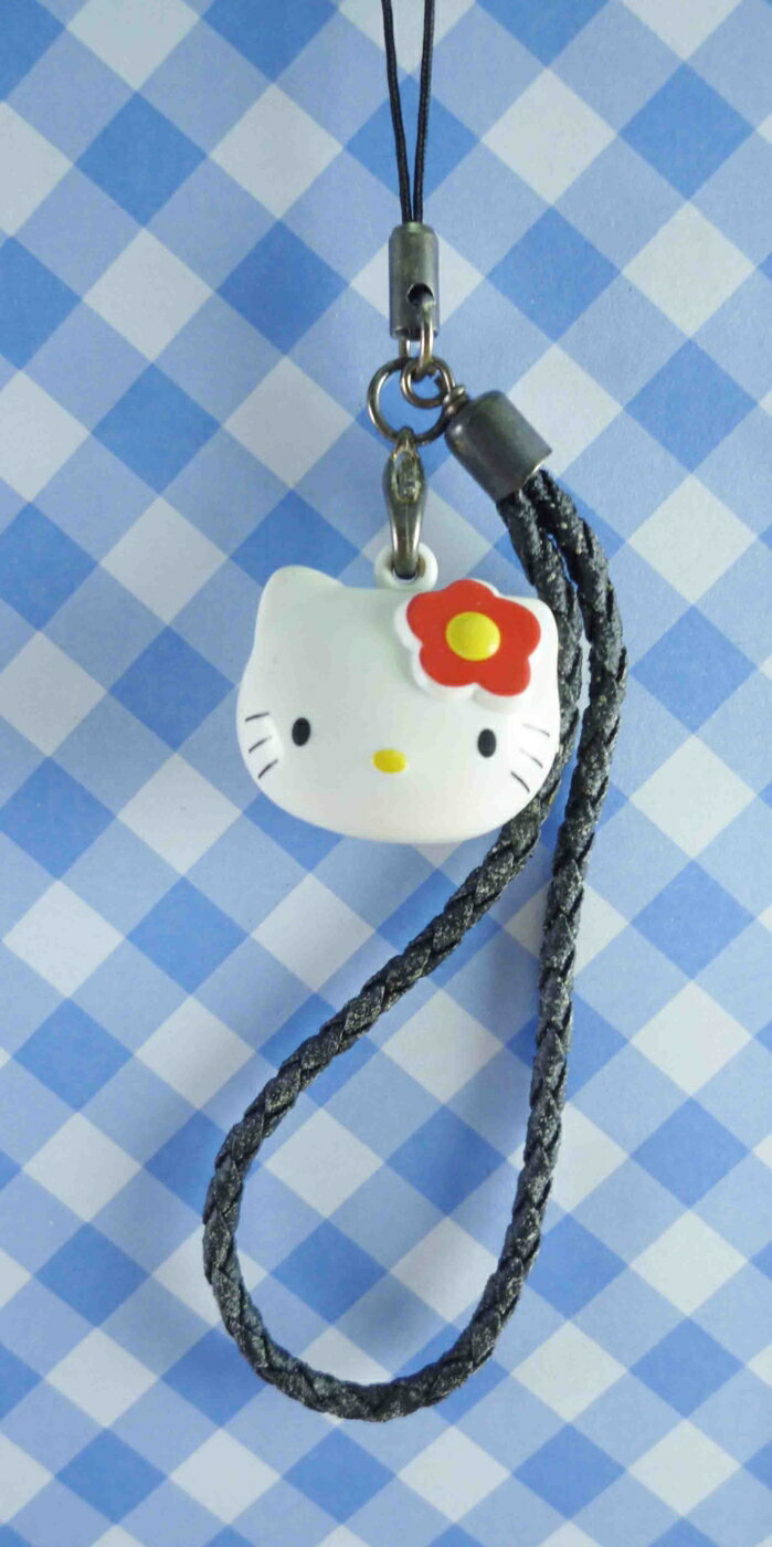 【震撼精品百貨】Hello Kitty 凱蒂貓 KITTY手機提帶-大頭黑繩 震撼日式精品百貨