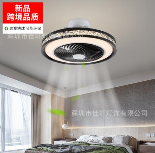 新款110v臥室吸頂風扇燈 簡約現代遙控 led創意吸頂燈 帶電風扇燈具【摩可美家】