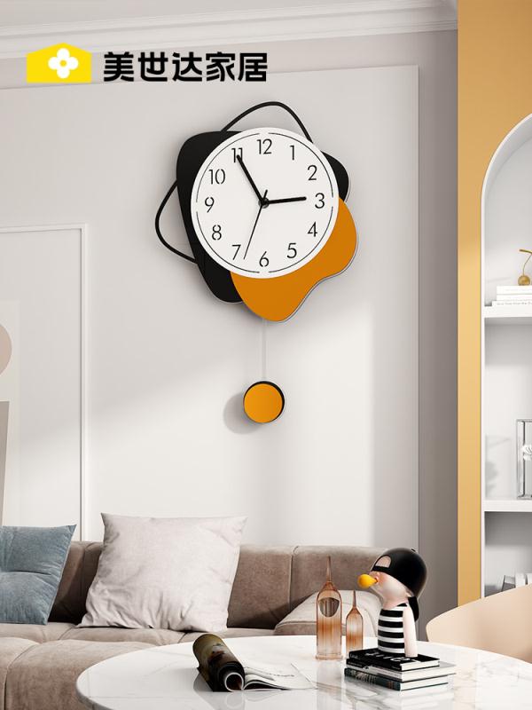 樂享居家生活-時尚簡約餐廳鐘表掛鐘客廳家用2023新款現代個性創意時鐘掛墻裝飾掛鐘 時鐘 電子鐘 居家裝飾