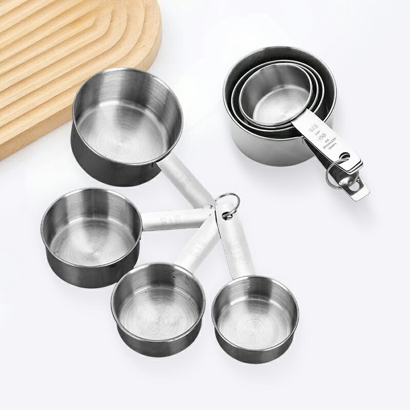 不鏽鋼量杯套裝 計量調味勺 咖啡量匙器 廚房烘培刻度計量杯 調料勺 量匙 量勺 計量匙【BF0423】《約翰家庭百貨