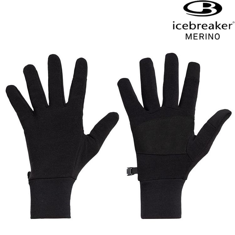 Icebreaker Sierra 美麗諾羊毛保暖刷毛觸控手套-RF200 104829 001 黑