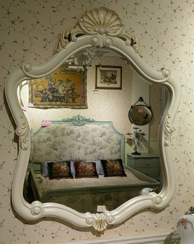 古典象牙白壁鏡