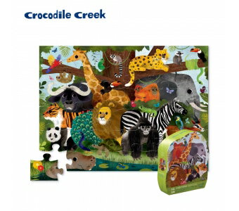 《美國 Crocodile Creek》大型地板拼圖系列-叢林動物 36片 東喬精品百貨