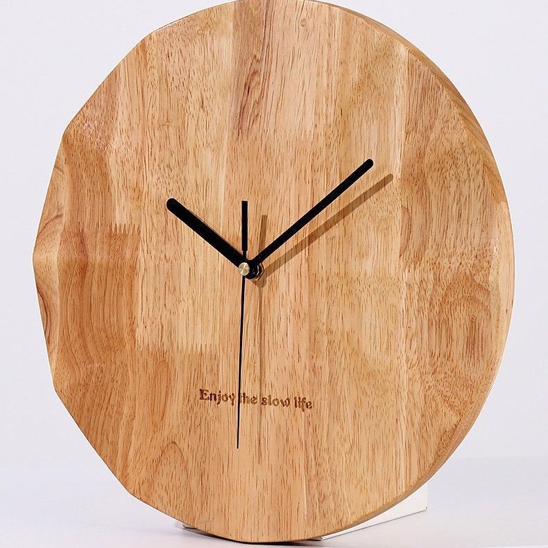 免運 可開發票 實木簡約靜音掛鐘客廳掛墻極簡裝飾鐘表現代創意掛表家用中式時鐘