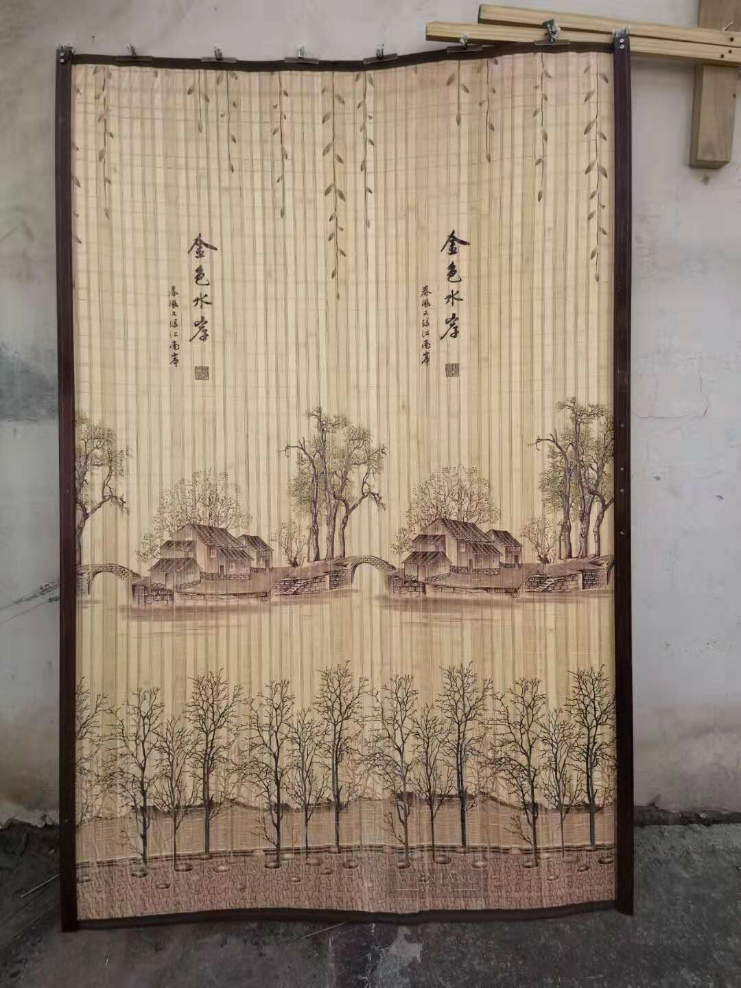 竹移門 屏風隔斷 推拉折疊門 窗簾卷簾 簡易防蚊中式 商鋪移門