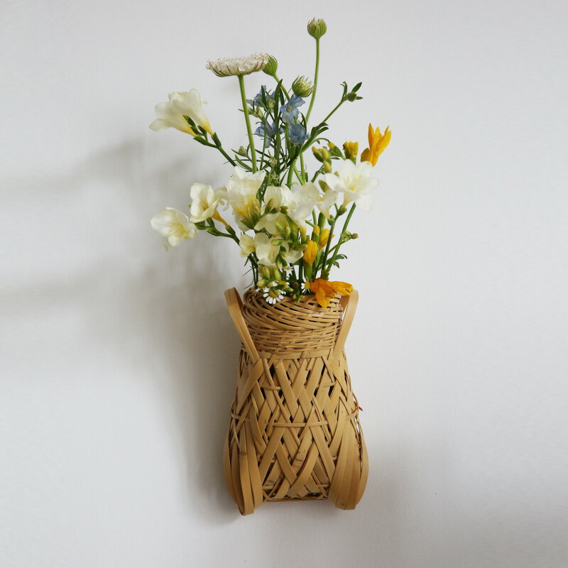 木善中式壁掛擺件復古竹編大號干花花瓶客廳編織插花仿真花器擺件