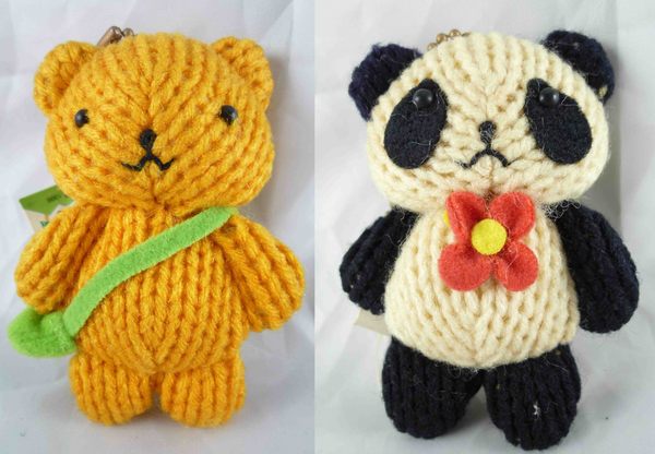 【震撼精品百貨】日本泰迪熊 玩偶 針織,橘/熊貓 (共2款) 震撼日式精品百貨