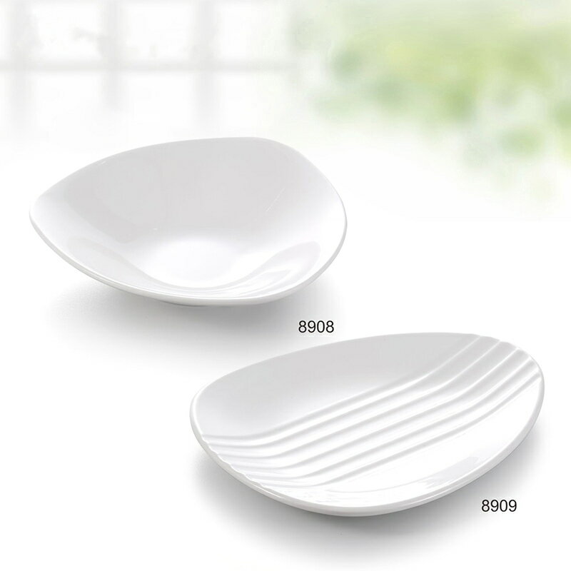 A5白色仿瓷餐具三角心形盤子商用創意酒店餐廳菜盤密胺火鍋店餐盤