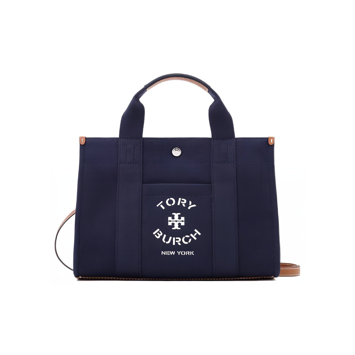 精選★TORY BURCH 徽標Logo印花棉質帆布 女款小好托特包 148661(預購新品)~【母親節禮物★菲尼斯 國際精品3折起 春夏新品 換季下殺】