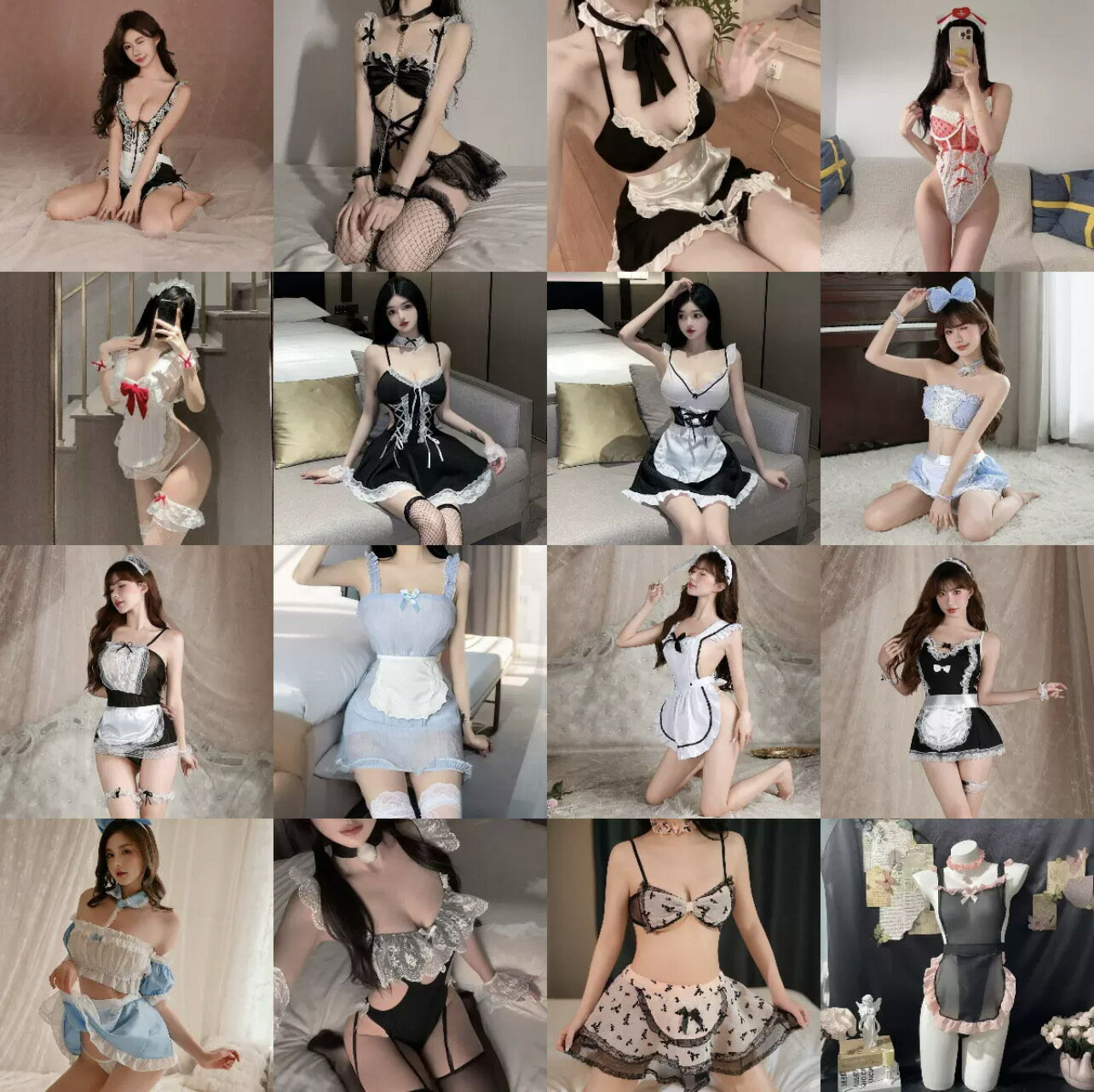 快速出貨 附發票 情趣性感內衣蕾絲誘惑女僕女傭火辣鏤空床上攻速裙大碼qqny