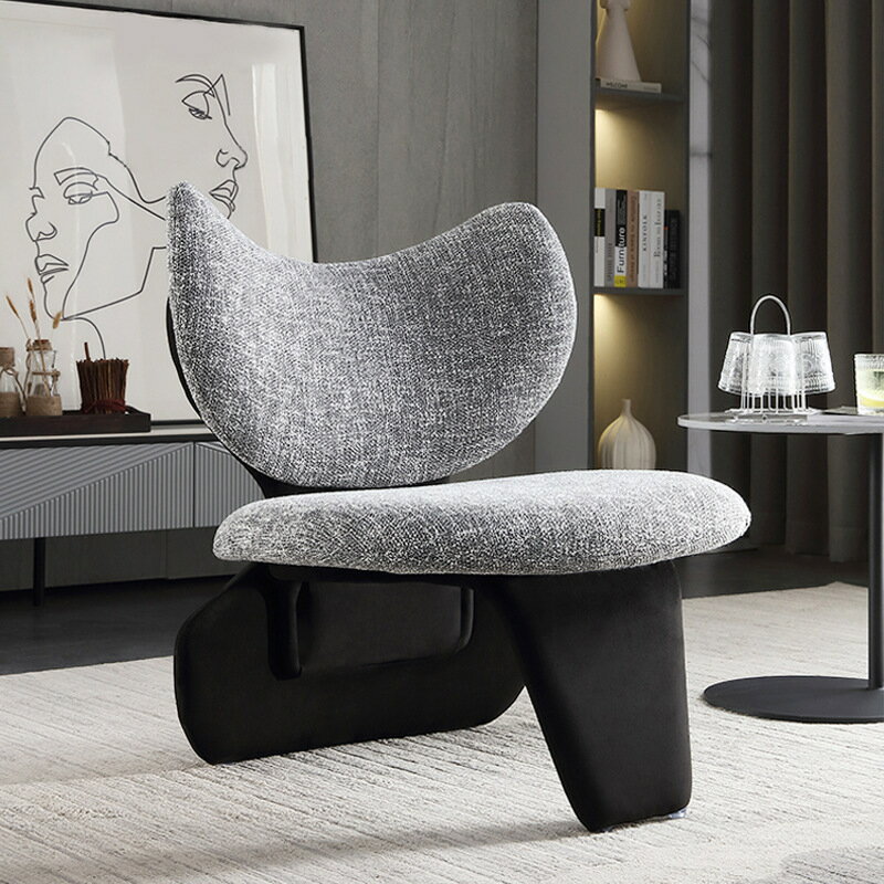沙發椅 簡約設計樣板間意式高端沙發椅別墅弧形椅藝術舒適化妝休閑椅
