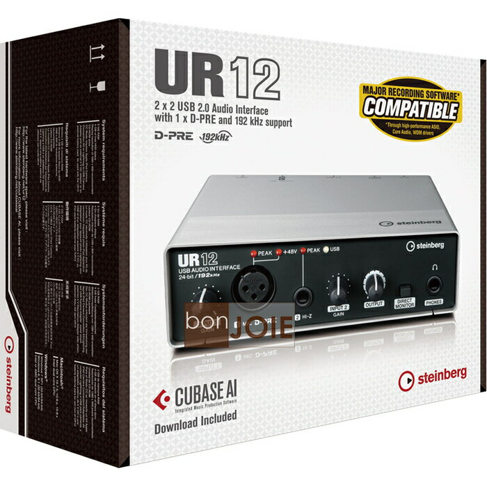 ::bonJOIE:: 美國進口 Steinberg UR12 USB 錄音介面 (全新盒裝) 2X2 USB 2.0 錄音盒 錄音卡 UR-12