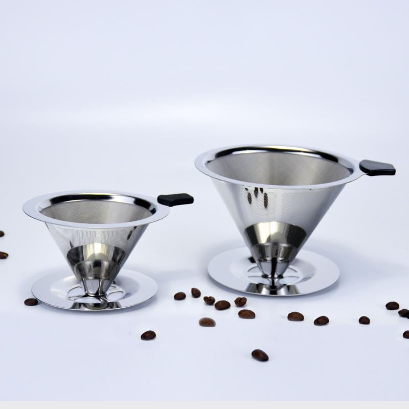 咖啡過濾網雙層304不銹鋼手沖咖啡壺濾杯器具套裝滴漏式金屬漏斗