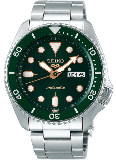 SEIKO 精工錶 5 Sports 系列 潮流機械錶 4R36-07G0G(SRPD63K1)-42mm-綠面鋼帶【刷卡回饋 分期0利率】【APP下單22%點數回饋】